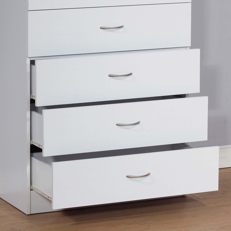 White melamine chest of drawers discount